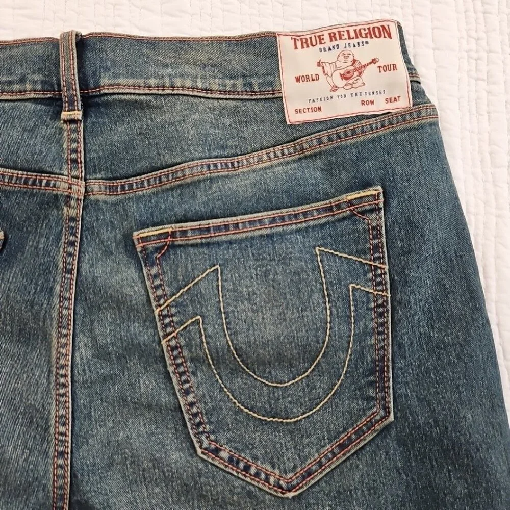 True Religion Rocco Jeans Men's‎ 36x32 NWT Relaxed Wide Leg Acid Wash NEW